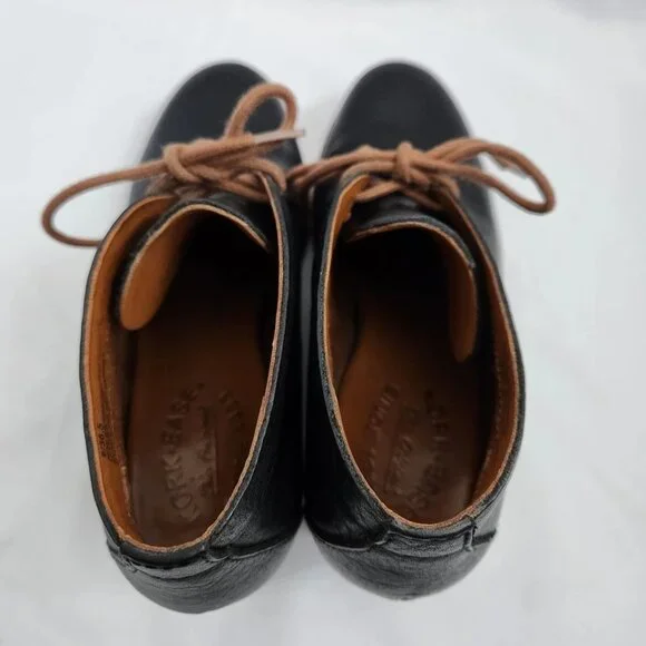 Kork Ease Helen Leather Ankle Boots Women's 6 Black Brown Lace Up Heritage Derby - Picture 7 of 14